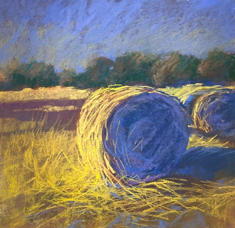 Evening Sets Over the Bales by artist julia fletcher